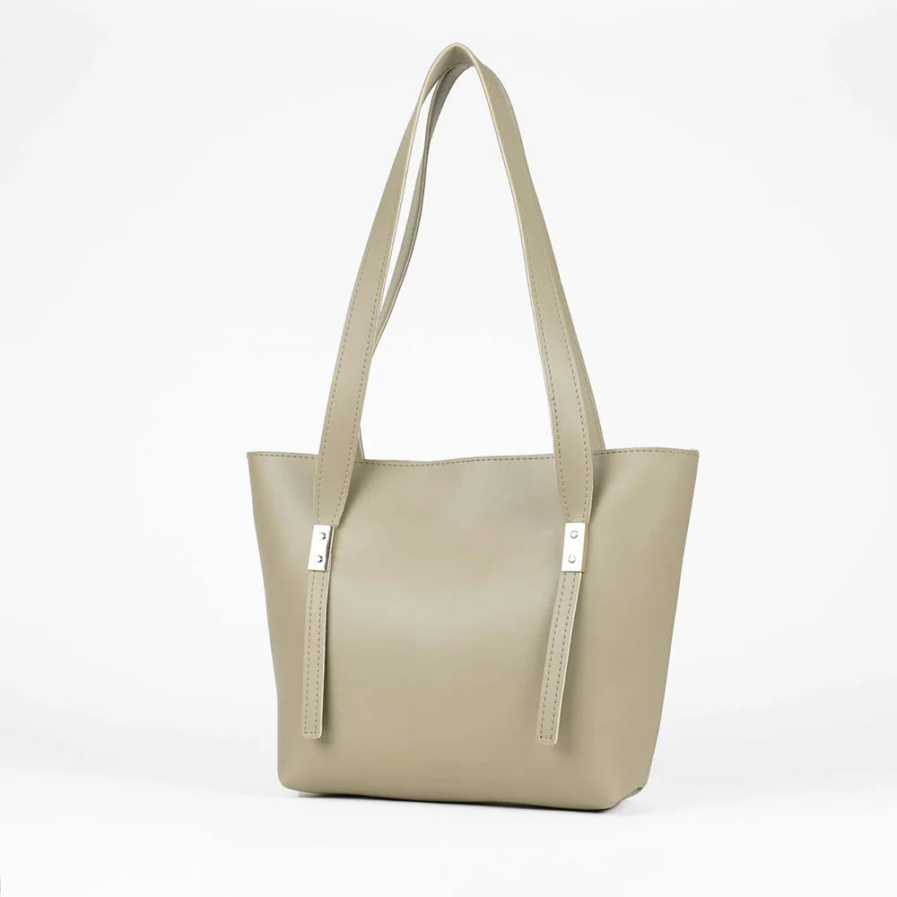SLEEK TOTE 3PC HAND BAG BAIGE