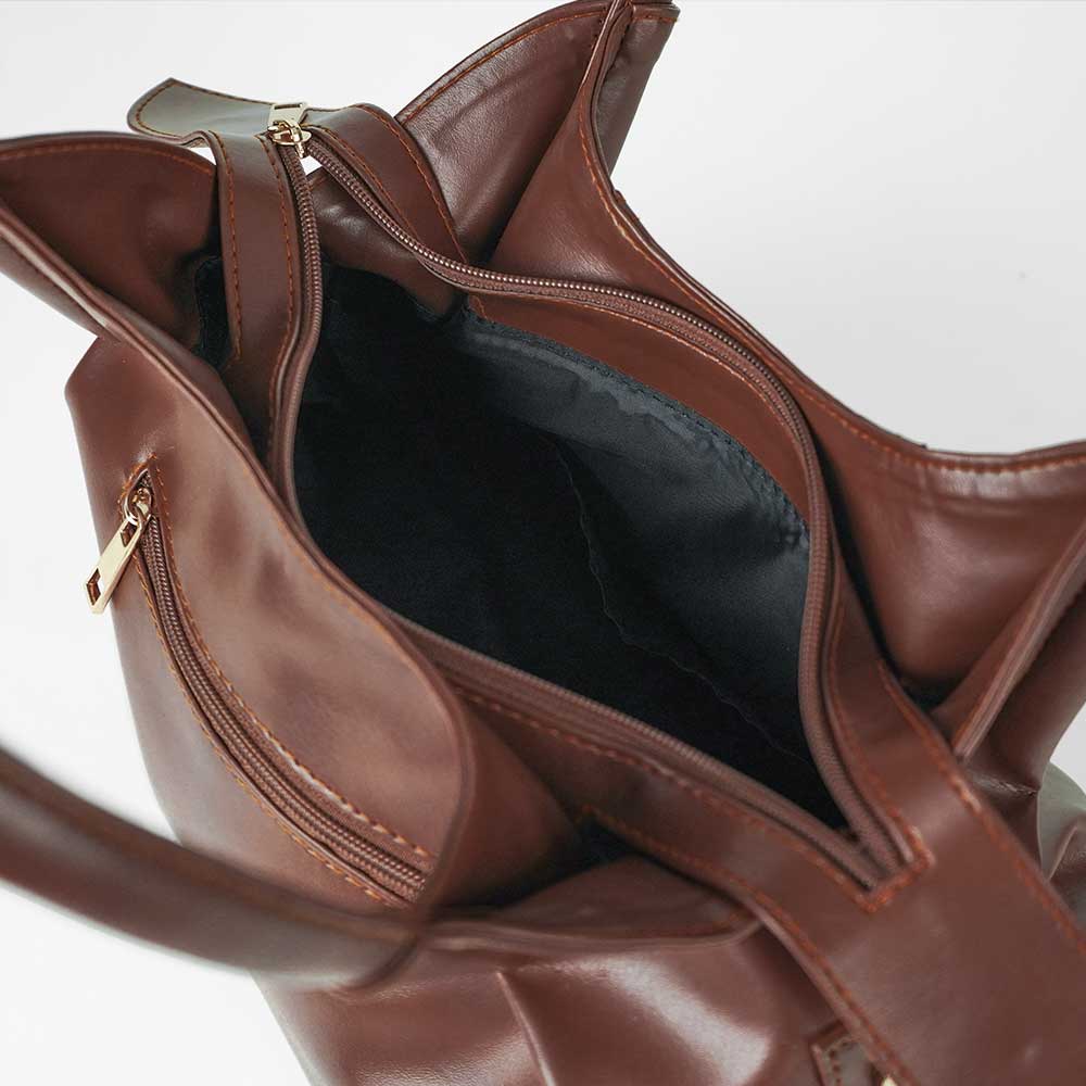 LAME SOFT BAG BROWN