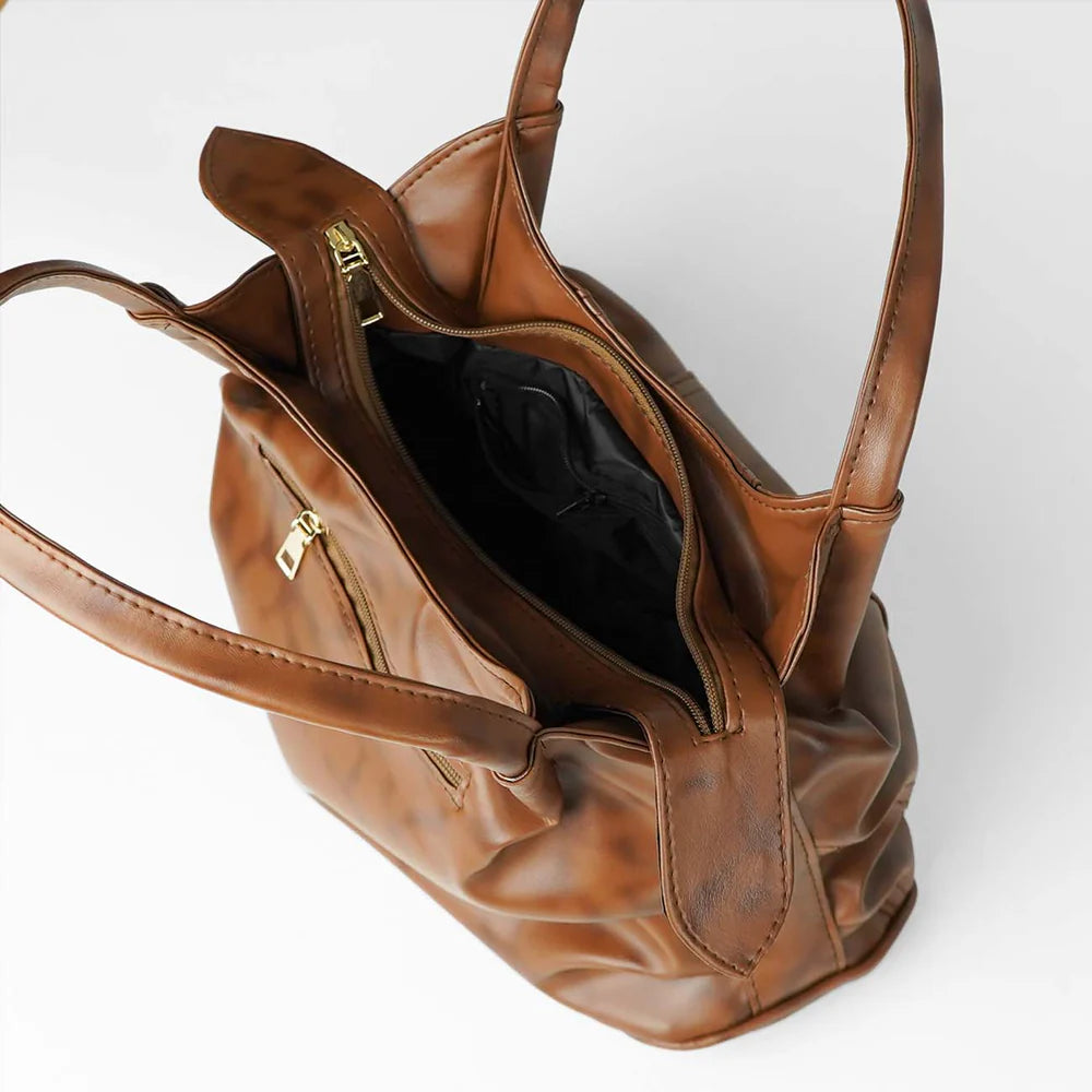 LAME SOFT BAG BROWN