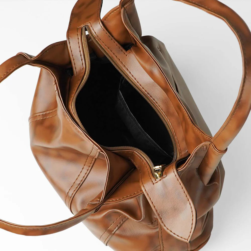 LAME SOFT BAG BROWN