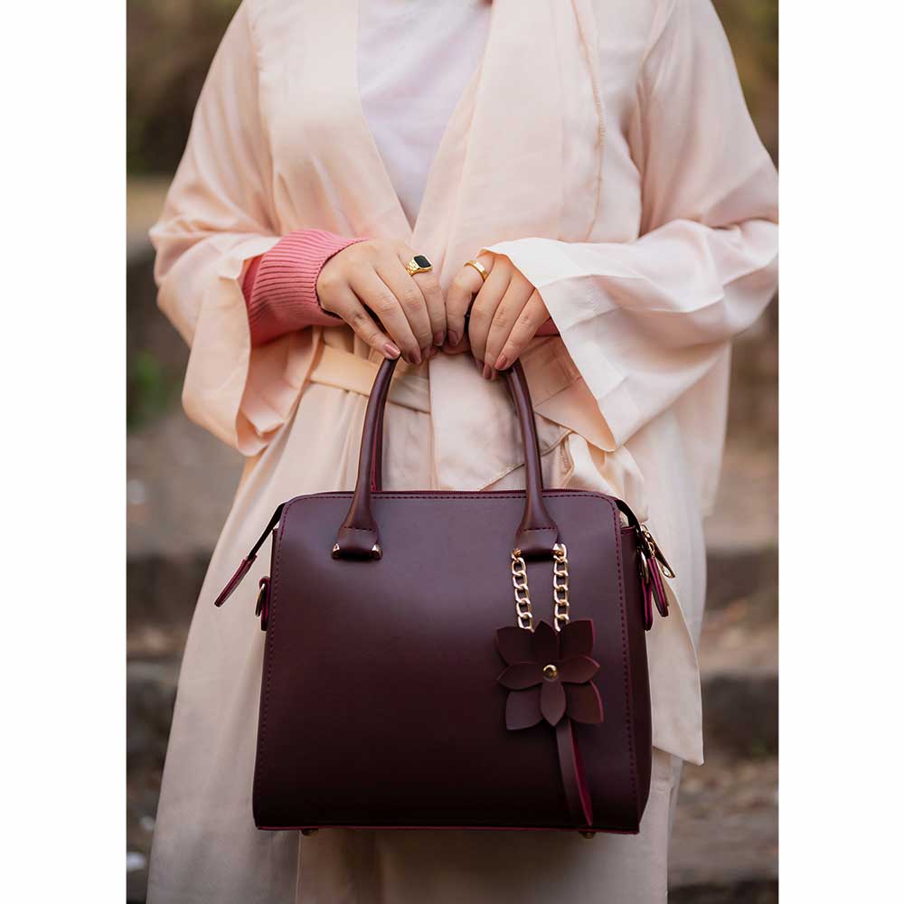FIXIEO TOPE HANDLE BAG MAROON