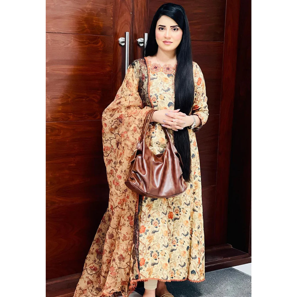 LAME SOFT BAG BROWN