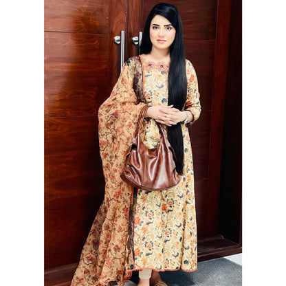 LAME SOFT BAG BROWN